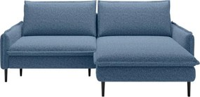 Narożnik GLOSSY z funkcją spania Prawostronny zestaw z poduszkami wolnostojący tkanina BUBBLE 15 WERSAL