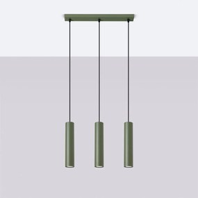 Lampa wisząca LAGOS 3L zielona oliwka SOLLUX  LIGHTING