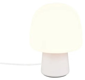 Biała lampa stołowa ze szklanym kloszem (wysokość 27 cm) Steen – Trio