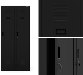 Szafa socjalna czterokomorowa Kacper 80x50x180 cm, czarna