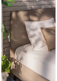 Szarobrązowe tapicerowane łóżko dwuosobowe ze stelażem 160x200 cm Noira Slim – Bonami Selection
