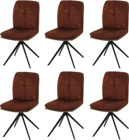Krzesło do jadalni MCW-M68 (zestaw 6 sztuk),  brązowe