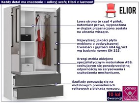 Nowoczesna dwudrzwiowa szafa biały + szary Mannis 5X