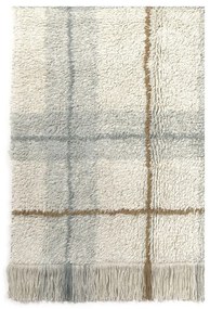Kremowo-szałwiowy bawełniany dywan odpowiedni do prania/tkany ręcznie 140x190 cm Tartan Blue Sage – Lorena Canals