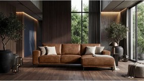 Koniakowy narożnik z imitacji skóry (prawostronny) Copenhagen – Scandic