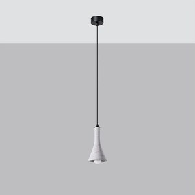 Lampy wiszące nowoczesny Lum, beton - 1 źródło światła 4000K - L.12 x H.125 cm - szary