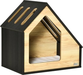 PawHut Drewniany domek dla psów do 8kg Małe i średnie psy 60x40x59 2cm | Aosom PL