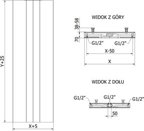 Mexen Line VS20SL grzejnik płytowy 1600 x 400 mm, podłączenie dolne środkowe, 794 W, biały - W6VS20SL-160-040-00