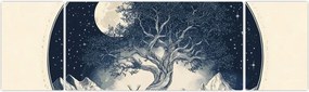 Obraz – Magiczne drzewo z jeleniem I. (170x50 cm)