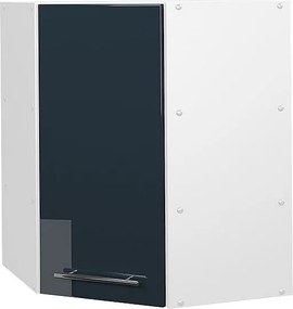 Szafka wisząca narożna ciemnoniebieski wysoki połysk 57x34.1x72 fame-line