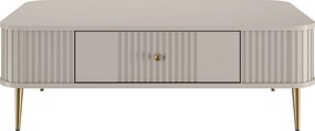 Stolik kawowy Vesper 103x60 cm z szufladą - kaszmir / złote nogi