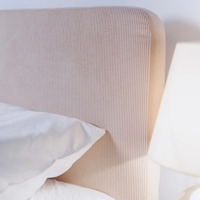 Skandynawskie łóżko tapicerowane do sypialni Bella
