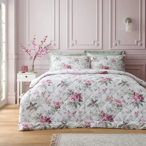 Kremowa narzuta pikowana 200x200 cm Bridgerton Penelope Floral – Catherine Lansfield