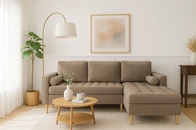 Narożnik prawy rozkładany Monza 246x172 cm z funkcją spania - brązowy Monolith 15