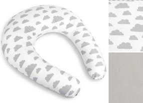 Bellatex Poduszka do karmienia piersią Chmurki szary, 180 cm