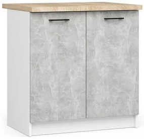 Dolna szafka do kuchni z półkami w kolorze beton - Poli 7X