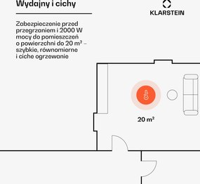 Klarstein Norderney 2000W 20m² Konwektor Biały