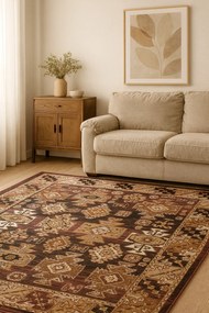 Brązowy dywan w stylu retro E3-M44