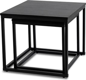 Zestaw Stolików Kawowych TEVET Czarny do Salonu Loft