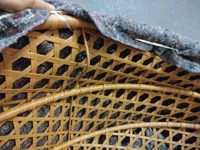 PROMOCJA Jasnobrązowe wiszące krzesło TROPIKAL ze stojakiem II. jakość