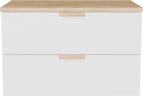 Wisząca szafka podumywalkowa z półką – Biała – S80 cm – AVORELI