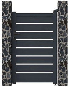 Furtka rozwierna PRIMO, ażurowa, z aluminium w kolorze antracytowym – 100 × 158 cm (szer. × wys.)