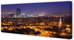 Obraz na płótnie Nocna Panorama Gdańska