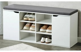 Kesper 15918 Szafka na buty z siedziskiem, biała,103 x 48 x 30,5 cm