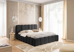 Czarne nowoczesne łóżko tapicerowane buble W0-S72