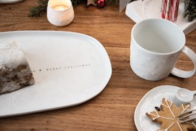 Owalny porcelanowy talerz MERRY CHRISTMAS