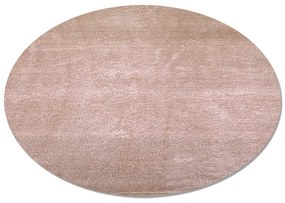 Dywan pluszowy Catwalk beżowy 120 cm x 120 cm koło