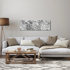 Obraz - Ośnieżone gałęzie (z zegarem) (90x30 cm)
