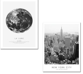 Obrazy zestaw 2 szt. 30x40 cm New York City – Wallity