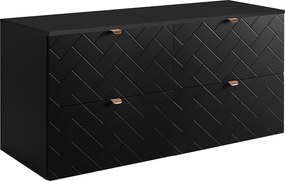 Meble łazienkowe, Czarny Mat, 120 x 57 x 46 cm, złote uchwyty