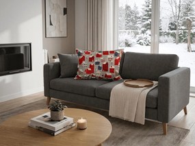 Poszewka na poduszkę z mikrofibry WINTER COTTAGE 50x70 cm, szara