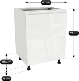 Zestaw Mebli Kuchennych MODERN 200 cm Biały Połysk Nowoczesny