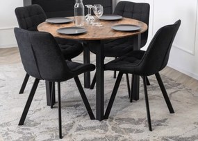Okrągły stół Shinning 100 cm z czarnymi nogami MDF i blatem z płyty laminowanej
