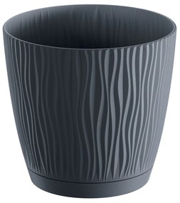Doniczka z podstawką Sandy P 19 cm antracyt PROSPERPLAST