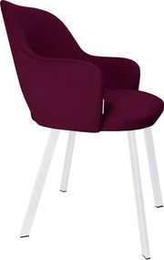 Krzesło Milano tkanina Welur noga metalowa : Kolor nogi - Biały profil, Kolor tkaniny - VELVET - MG02, Typ siedziska - Siedzisko obrotowe 360°