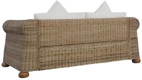 Brązowa 2-osobowa sofa z rattanu - Asha