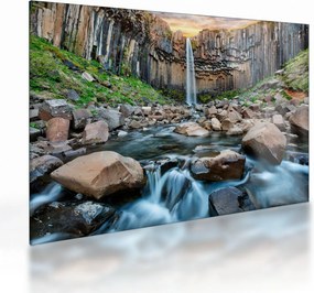 Obraz na szkle - Wodospad Svartifoss, Islandia (70x50 cm)