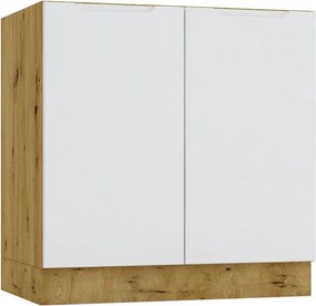 Szafka pod zlew 80 cm dąb artisan + szary d1 E0-T05