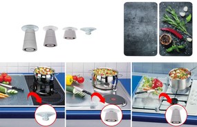 Szklane płyty ochronne na kuchenkę ROSEMARY, 2 sztuki