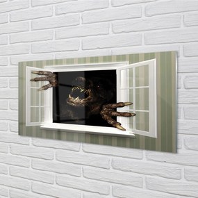 Panel szklany do Kuchni Postać w Mrocznym Oknie