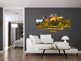 Obraz- Skały nad jeziorem (125x70 cm)