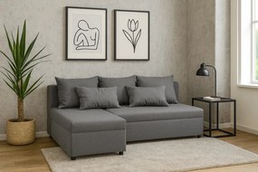 Narożnik o klasycznym wyglądzie do salonu z funkcją spania - Felix, jasnoszary - Sawana 21, lewy