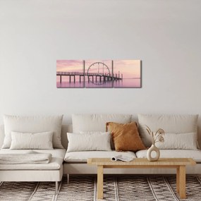 Obraz - Port (z zegarem) (90x30 cm)
