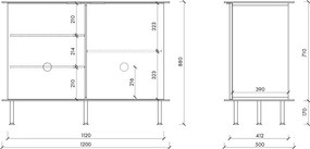 Czarna komoda z otworem na kable 120x88x50 cm Suumo – noo.ma