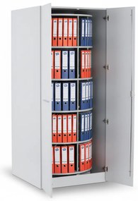 Szafa z obrotowym regałem na segregatory, 5 poziomów, zamykana na klucz, biały