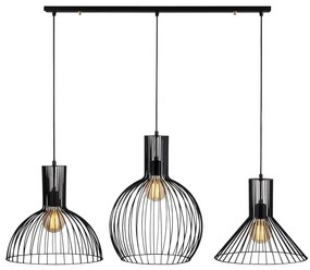 Czarna lampa wisząca z metalowym kloszem Fellini – Opviq lights